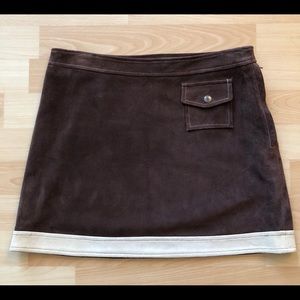 Coach Suede Color Block Mini Skirt Size 4